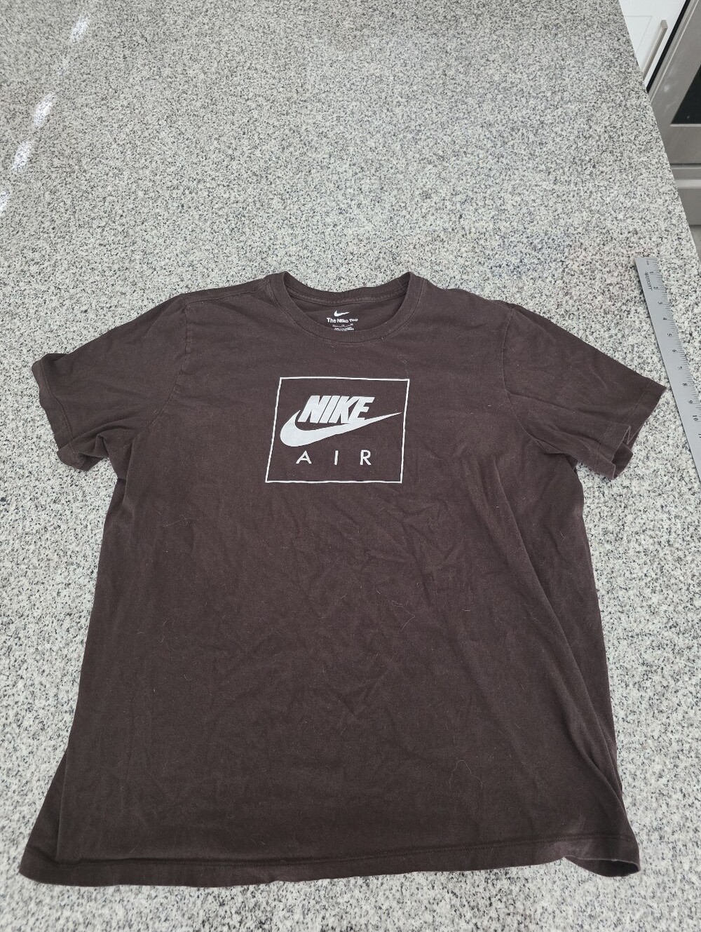 Pre-owned Nike Air Logo Short Sleeve Tee In Brown Men's XL
